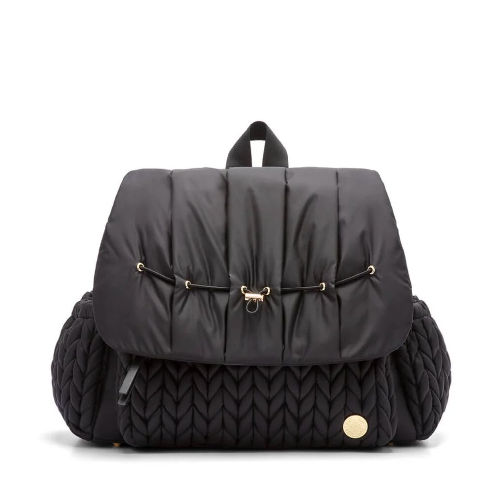 HAPP Brand Levy Black Quilted Diaper Bag